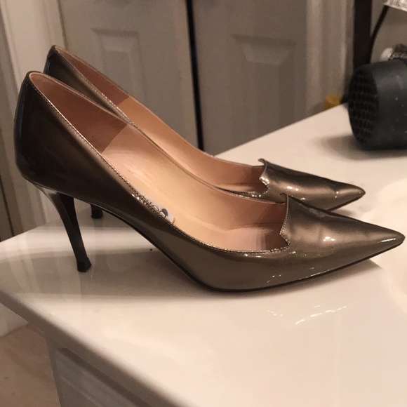 Jimmy Choo Ari Mirror Pumps In Mocha Patent Leather 37 Pointed toe heels - Picture 2 of 5